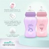 Evenflo Advanced Biberones Anticólicos Cuello Ancho, Rosa y Lila, Flujo