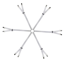 6 Sided Bed Sheet Clips for Bed Sheet Fixing Adjustable Bed Sheet Flat Sheet Anti Slip Clips (White)