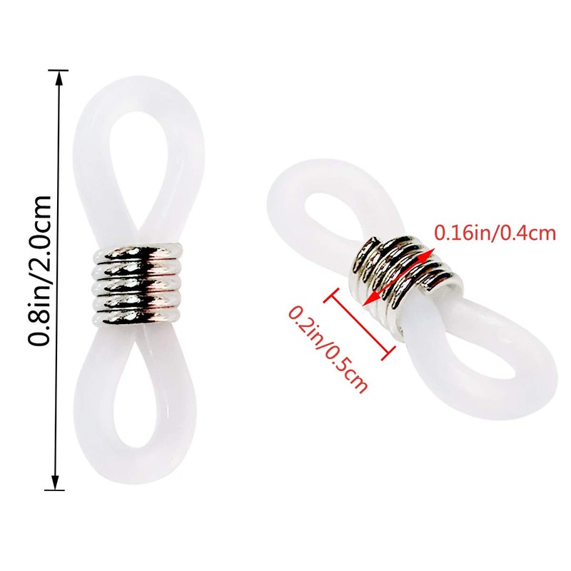 TTSAM 40 Pieces Eyeglass Chain Ends Adjustable Rubber Spectacle End
