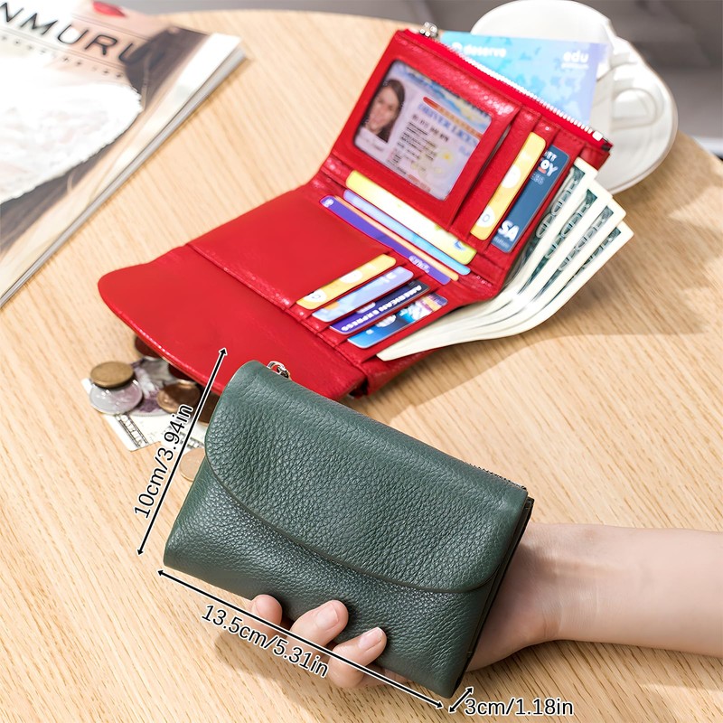 YRounee Genuine Leather Wallet for Women, Slim RFID Clutch with