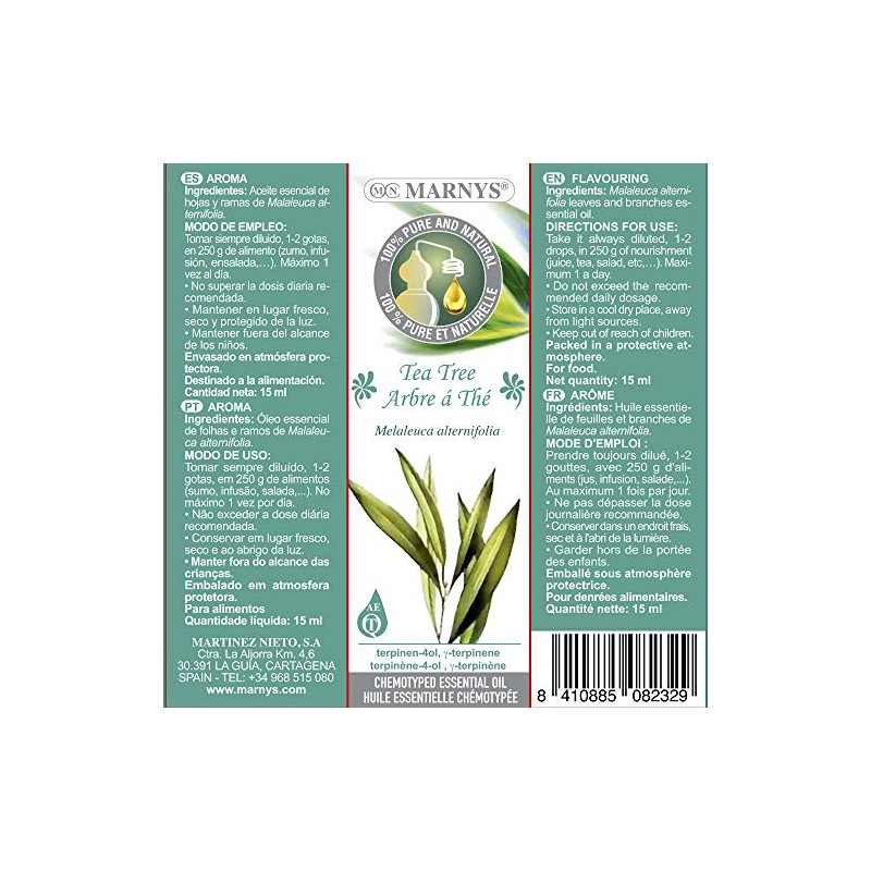 Marnys Tea Tree Oil Essential Cooking Oil 15ml Essential Oil