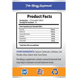PET SUPPLEMENTS Dog Immune System Supplements - PET Allergy Relief - for Dogs and Cats - Advanced Formula - Burdock Root for Dogs - 2 Bottle (150 Chews)