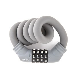 ULAC 1970 Twistable Steel Memory Cable Bicycle Lock Combo, Keyless Resettable 4-Digit Combination, Ideal for Commuter Bike, Kids Bike (Grey)