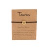 Gold Star Sign Black Rope Disc Bracelet - Taurus (20th