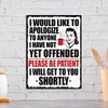 Funny Kitchen Sign Appology Theme Retro style metal tin sign/plaque