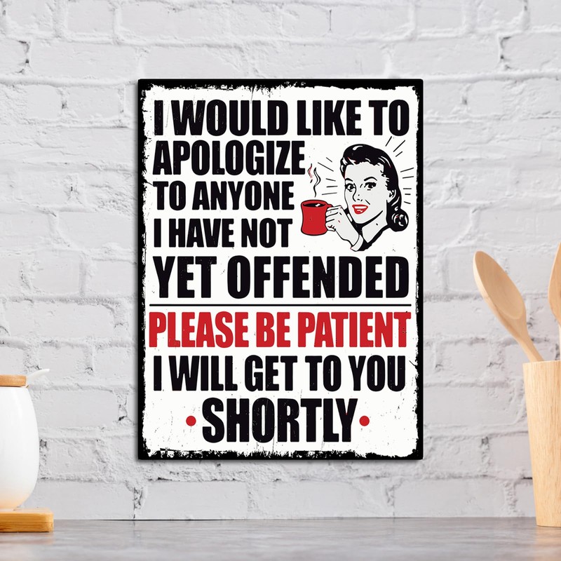 Funny Kitchen Sign Appology Theme Retro style metal tin sign/plaque