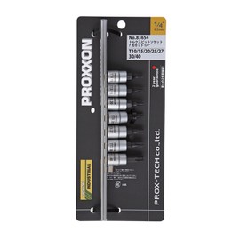 PROXXON Torx Bit Socket No. 83654 1/4 inch (6.3 mm), Set of 7