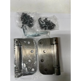 UNBRAINDED 4" Spring Hinges  (4-Hinges) Satin Nickel. US15A. 5/8" Radius.