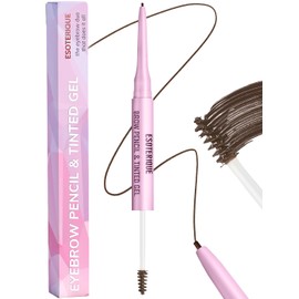 ESOTERIQUE Dual-Ended Eyebrow Pencil & Tinted Gel, Waterproof Eyebrow Tint with Ultra-Fine Eyebrow Pencil, Effortless Natural Looking Brows, All Day Wear - Espresso