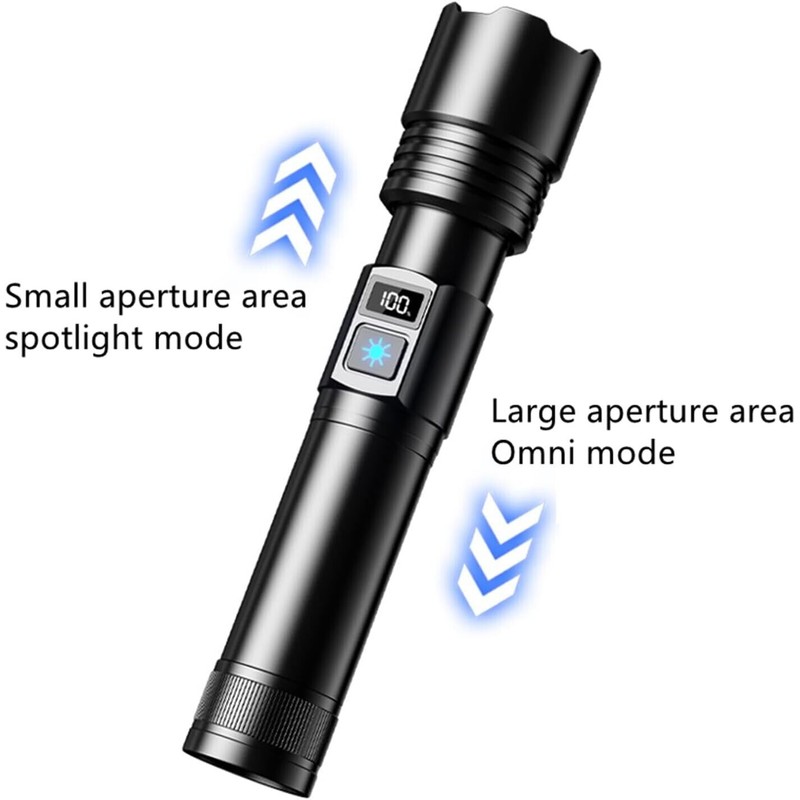 KEZU Rechargeable Waterproof Flashlight High Lumens 5 Modes LED Flashlight