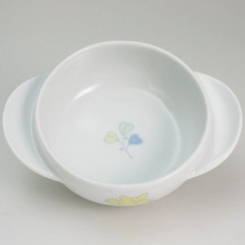 Hakusan Pottery Ball with Hands, White, Approx. 6.3 x φ4.5 x 2.0 inches (16 x 11.5 x 5 cm), Child Forest Poetry, Hasami Ware