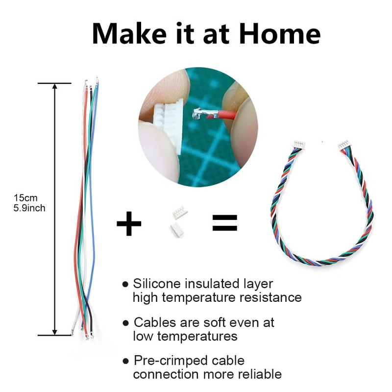 elechawk 1.25mm Pitch Connector and Pre Crimp Cable for Pixhawk