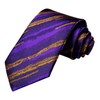 Dubulle Mens Floral Silk Tie for Men Gold Purple Striped