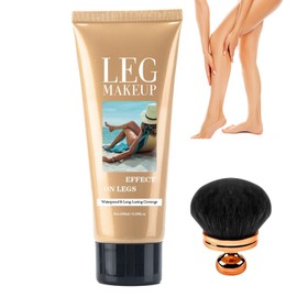 Waterproof Leg Makeup without Transfer with Extra Large Body Makeup Brush, Tattoo Cover for Varicose Veins / Scars, Skin Perfecting Body Foundation, Balances Skin (#02)