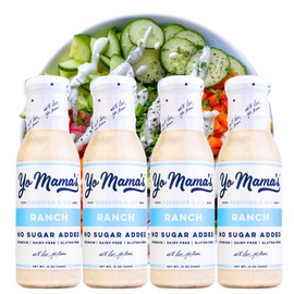 Yo Mama's Foods Keto Ranch Salad Dressing and Dip - Pack of (4) - Low Carb, Low Sodium, and Gluten-Free
