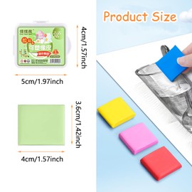 Taicols Pack of 12 Kneading Erasers, 6 Colours, Art Eraser, Eraser for Drawing, Sketching Art, Kneading Rubber, Soft Kneadable Erasers for Artists Children Colourful Drawing