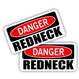 Unbranded/Generic DANGER REDNECK Funny Hard Hat Stickers ~ Motorcycle Welding Helmet Decals Labels