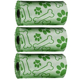 DOGGY WASTE REFILL BAGS POOP SCOOP REFILLABLE 60 BAGS 4 COLOURS POO BAGS FOR DOGS (Green)