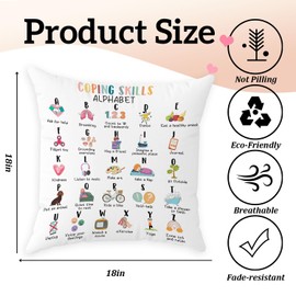 Mental Health Gifts, Therapist Office Inspirational Pillow Cover, Psychology Decorations for Corner Classroom Counseling Office, Recovery Self Care Encourage Gifts, 18x18in Cushion Cover