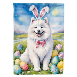 Caroline's Treasures DAC5164GF Samoyed Easter Egg Hunt Garden Flag Mailbox Flag Decorative Yard Flag Banner Outside Patio Artwork Yard Flower Beds, Garden Size, Multicolor