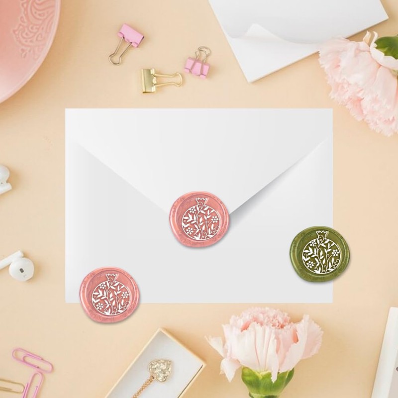 DELORIGIN Pomegranate Wax Seal Stamp Wedding Invitations Embossed Seal Stamp