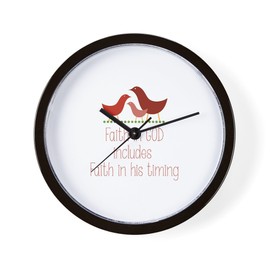 CafePress Faith God Timing Unique Decorative 10" Wall Clock