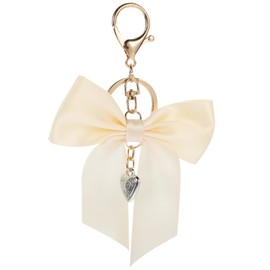 Holibanna Bowknot Keychain Bow Charm Key Chain Cute Keychains for Women Car Keys Purse Handbag Decorations Beige