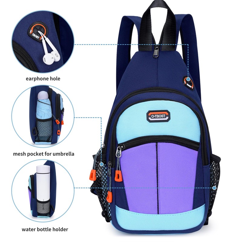 O-TBOST Small Sling Bags for Women Crossbody Backpack Multi-Pocket Adjustable