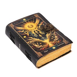 TUZECH Book of Spells Leather Bound Journal Deckle Edge Paper Grimoire Printed Diary Third Eye witchcraft supply and Witch Spell Notebook Antique Vintage Book for Men and Women (The Angel Lovers)