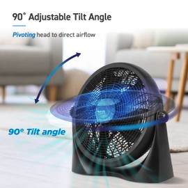 Commercial Cool 16 Inch High Velocity Floor Fan, Black, CFF16B