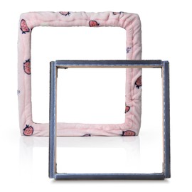 Rug Hooking Frame, Punch Needle Frame, Gripper Strip Frame,Cross Stitch Hoop, with Frame Flannel Cover (9.8*9.8 inch)