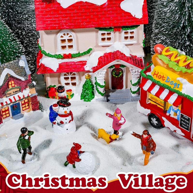 GW Box 5 Pcs Christmas Village People Figurines