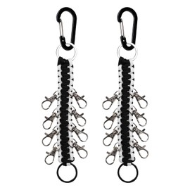 2 Pack Cheer Bows Holder, Paracord Cheer Bows Holder Paracord Keychain for Teen Girls Cheerleader Sports (Black and white)
