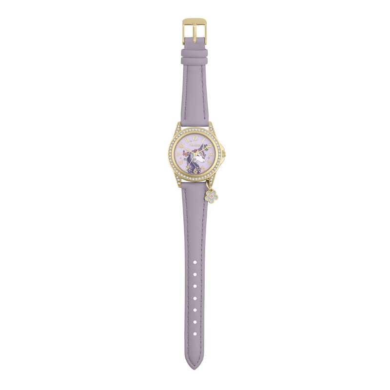 Tikkers Girl's Purple Unicorn and Butterfly Watch, Bracelet and Purse