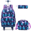 Egchescebo Kids Rolling Backpack for Girls Mermaids Suitcases Trolley Roller