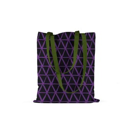Le Jardin du Lin Printed Shopping Bag with Green Long Handles, Reusable Bag, Foldable, Fabric Bag, Size: 34 x 40 cm