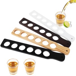 MITREL Shot Glass Tray Holder,Size:16.5"*2.5"*0.59",Hole:1.77",Shot Glasses Bulk Serving Tray,Shot Glasses Organizer for Party Bar Club,Mixed Colors(Only Tray, Cups Not Included)