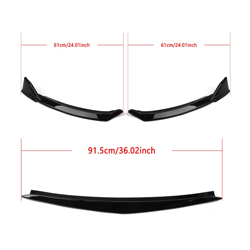 Glossy Black Front Bumper Lower Splitter Lip Kit for Toyota