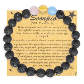 TGOLM Scorpio Beads Crystal Bracelet for Women Spiritual Jewelry Zodiac Birthday Gift
