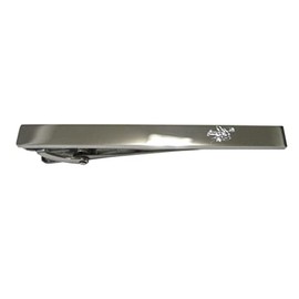 Silver Toned Etched Sleek Lobster Tie Clip
