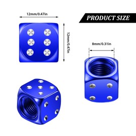 12 Pieces Aluminum Dice Valve Stem Caps Dice Tire Valve Caps Dice Air Valve Stem Covers for Car Bike Bicycle Motorcycle Multicolored Caps, 0.47 Inch