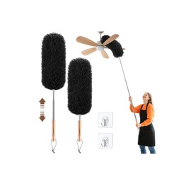 Loveco Bendable Duster Set, with Telescopic Duster Extendable up to approx. 140 cm for Ceiling Dust and Cobwebs & 50 cm Duster, Double Cleaning Efficiency, Washable, Scratch-Free Dusting