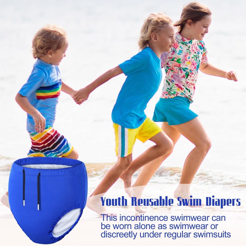 Glitopper 2 Pcs Youth Swim Diaper Special Needs Reusable Cloth