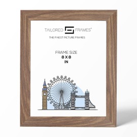 Tailored Frames Seattle Walnut Square Design 8" x 8" Single Picture Frames | Table Top & Wall Hanging Type | Photo Frame Without Mount