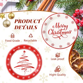 Nuenen 40 Pcs Christmas Party Paper Plates 9 Inch Christmas Disposable Plates Merry Christmas Tableware Decoration Red Christmas Tree Christmas Paper Plates Xmas Plates for Christmas Party Supplies
