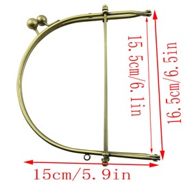 LQ Industrial 15.5cm Handmade Bag Sewing Craft Making Decoration Accessory Vintage Purse Bag Frame U Shape DIY Coin Purse Buckle Lock Metal Clutch Bag Frame Handle for Handbag and DIY Sewing Craft