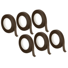 PATIKIL 30 Yard Floral Tapes, 6 Roll Florist Tape Crepe Paper Flowers Bouquets Tapes Waterproof for Bouquet Stem Wrapping, Dark Brown (27 Meters)