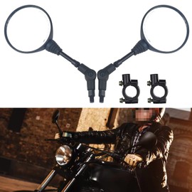Motorcycle Folding Round Rearview Mirrors for Honda Suzuki Valkyrie Road V Star 650 XVS650 250 1100