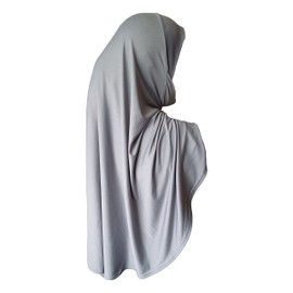 One Piece Hijab Al Amira XL with Chin Cover One Size Light Grey, lightgrey