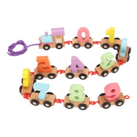11Pcs Wooden Number Train Assorted Colors 0 to 9 Perception Strong Wood Digital Cars Toy for Early Education Game
